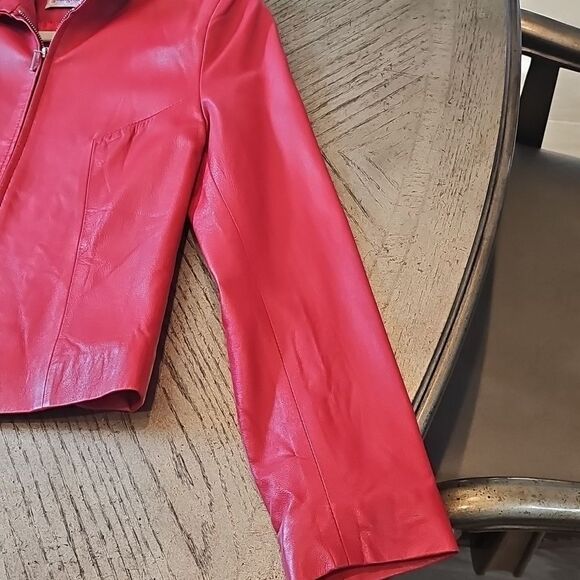 Red leather jacket size M or 40 Mariela Gucinelli excellent condition - Picture 2 of 14